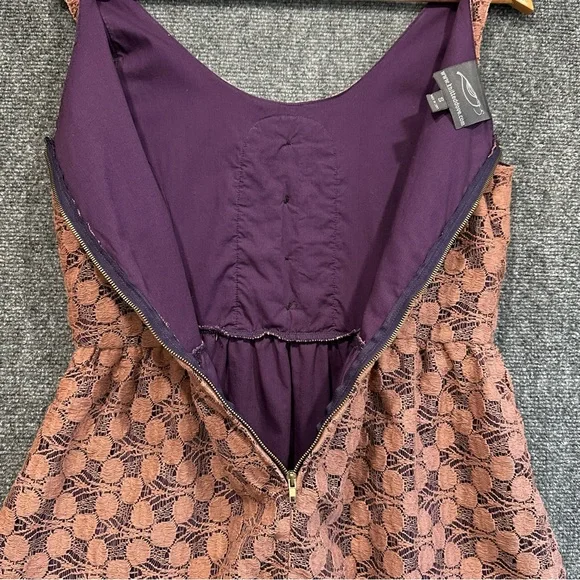 Knitted Dove crochet apron dress SMALL pockets buttons ruffles boho cottagecore - Picture 7 of 11